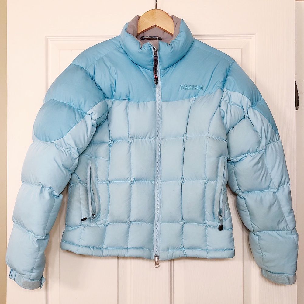 Women’s Marmot Down Two-Tone Blue Puffer Jacket